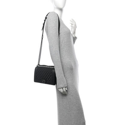 Chanel Caviar Quilted Medium Boy Flap So Black 2 of 13