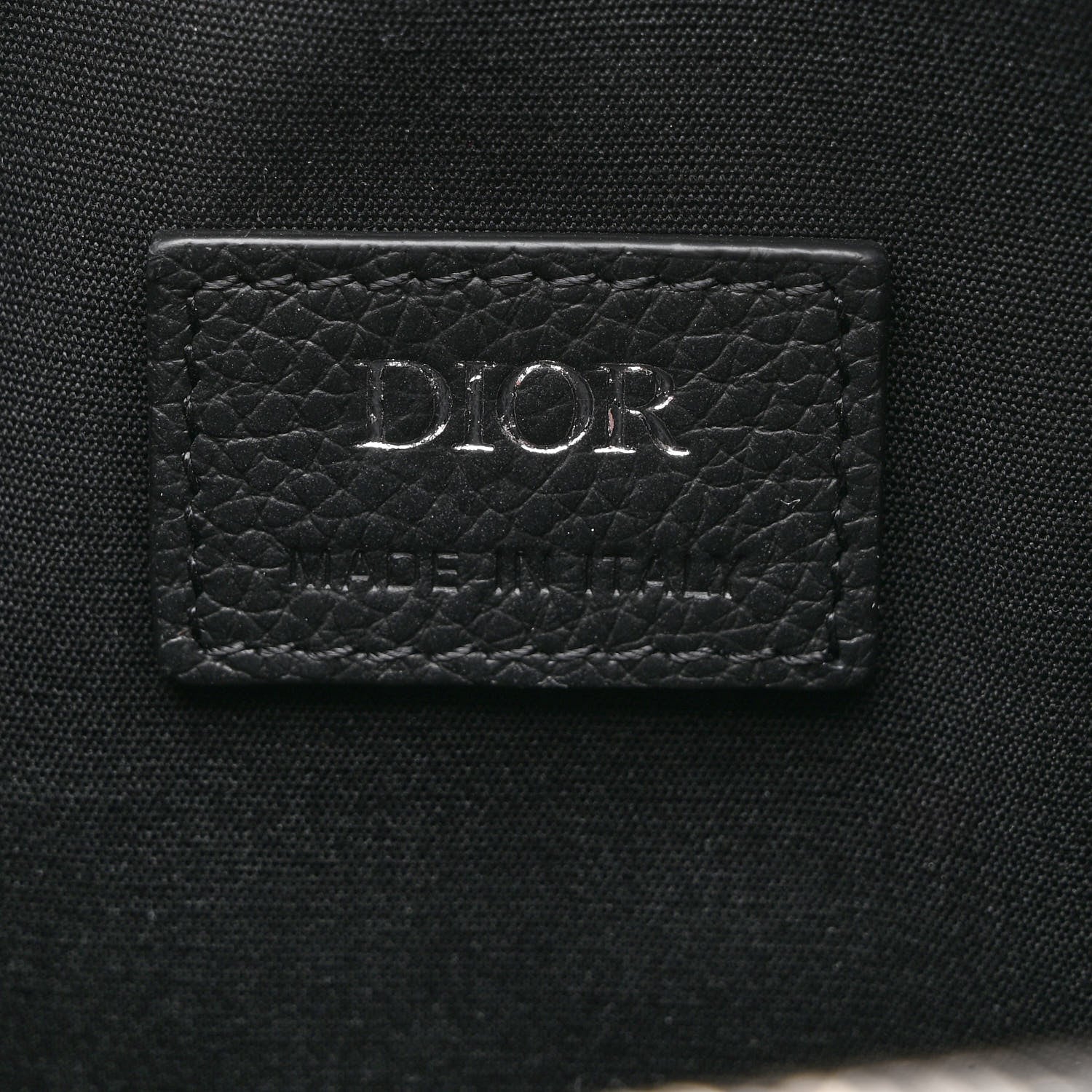 Christian Dior Oblique Jacquard Grained Calfskin Lingot Pouch Beige Black 6 of 11