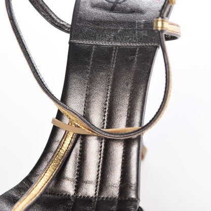 Saint Laurent Metallic Trooper Platform Sandals 40 Gold 15 of 18