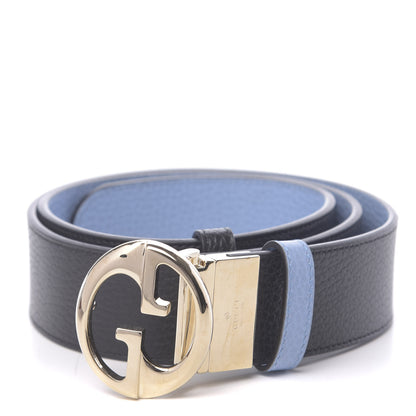 Gucci Dollar Calfskin 1973 Reversible Belt 90 36 Black Mineral Blue 1 of 5