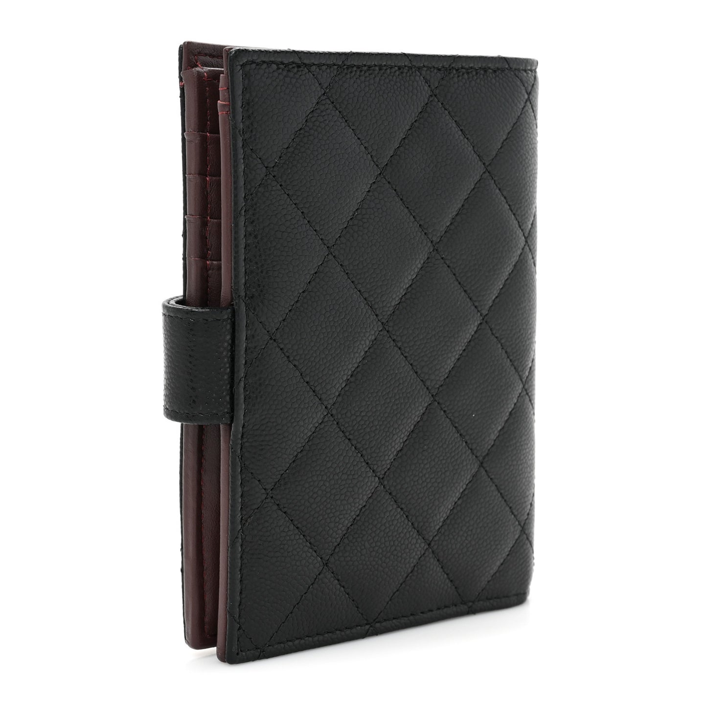 Caviar Quilted Passport Holder Black
