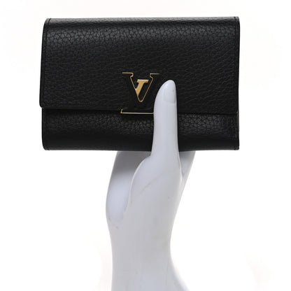 Louis Vuitton Taurillon Capucines Compact Wallet Black 2 of 7
