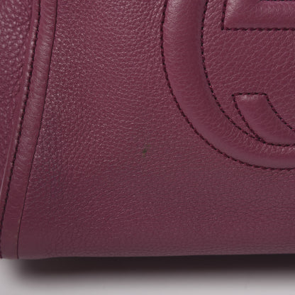 Gucci Pebbled Calfskin Small Soho Top Handle Bag Peonia Flower 15 of 20