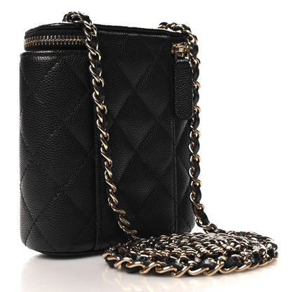 Chanel Caviar Quilted Small Vertical Coco Beauty Vanity Case With Chain Black 3 of 10