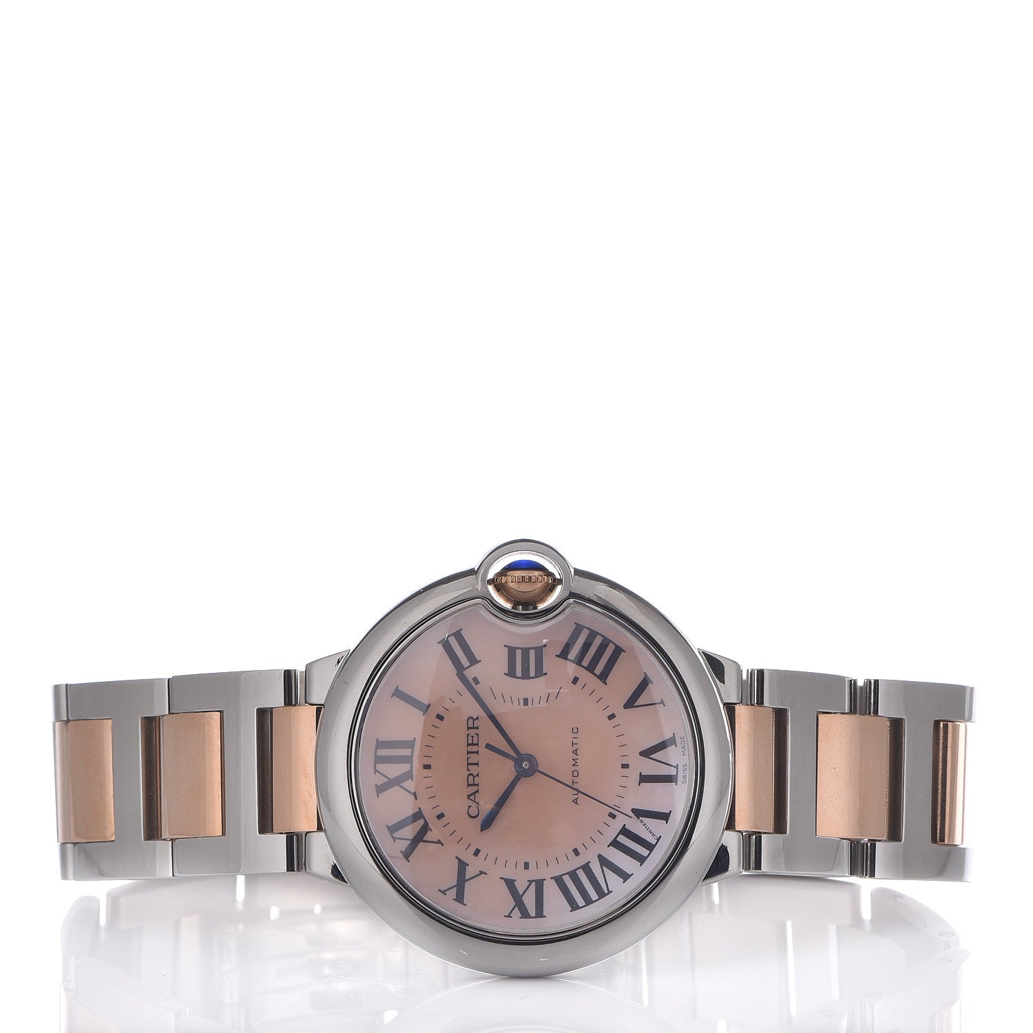 Cartier Stainless Steel 18K Pink Gold Pink Mother of Pearl 36mm Ballon Bleu De Cartier Automatic Watch 3 of 9