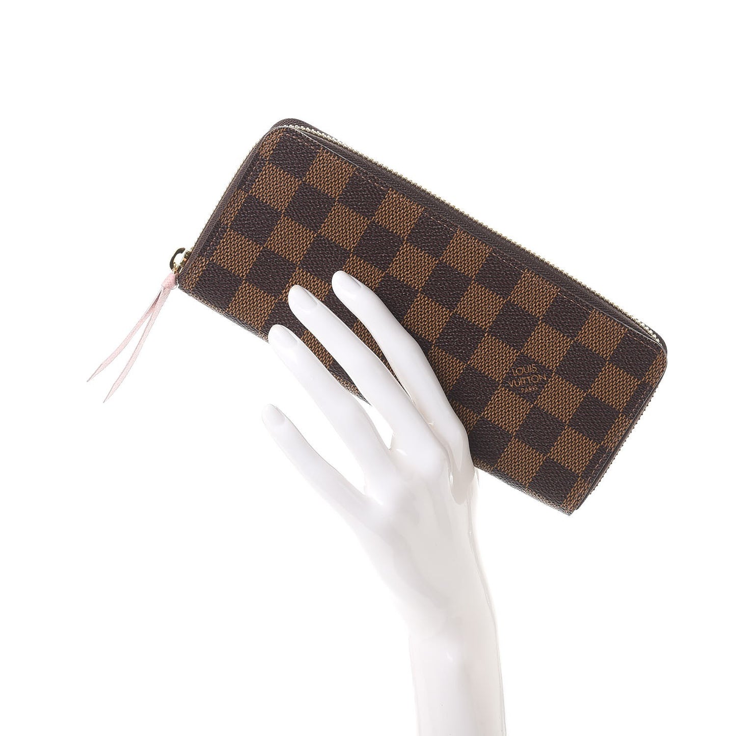 Damier Ebene Clemence Wallet Rose Ballerine