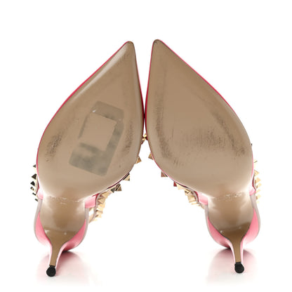 Valentino Garavani Patent Nappa Rockstud Ankle Strap 100mm Pumps 35 Deep Fuxia Poudre 5 of 10