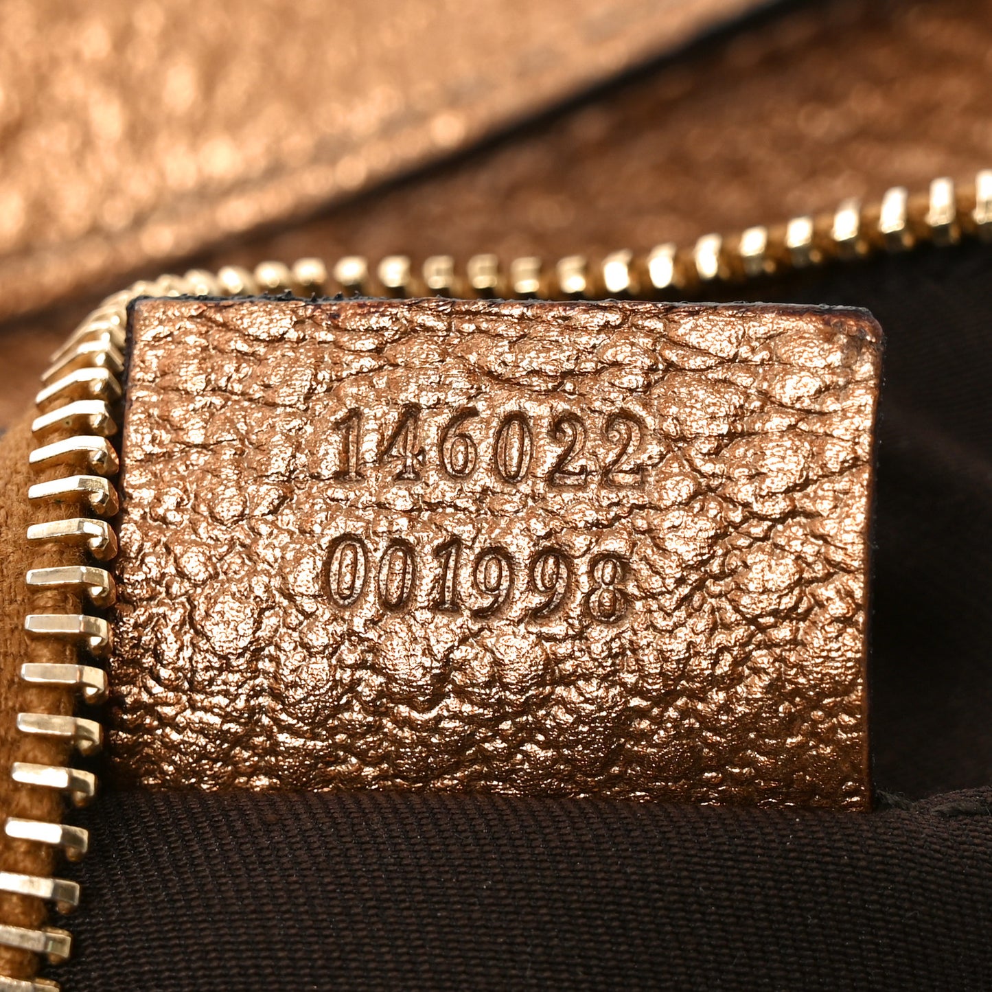 Metallic Calfskin Hasler Pochette Bronze