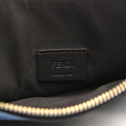 Fendi X FILA Vitello Century Mania Bi-Color FF 1974 Embossed Small Flat Clutch Nebula Blueberry Multicolor 7 of 8