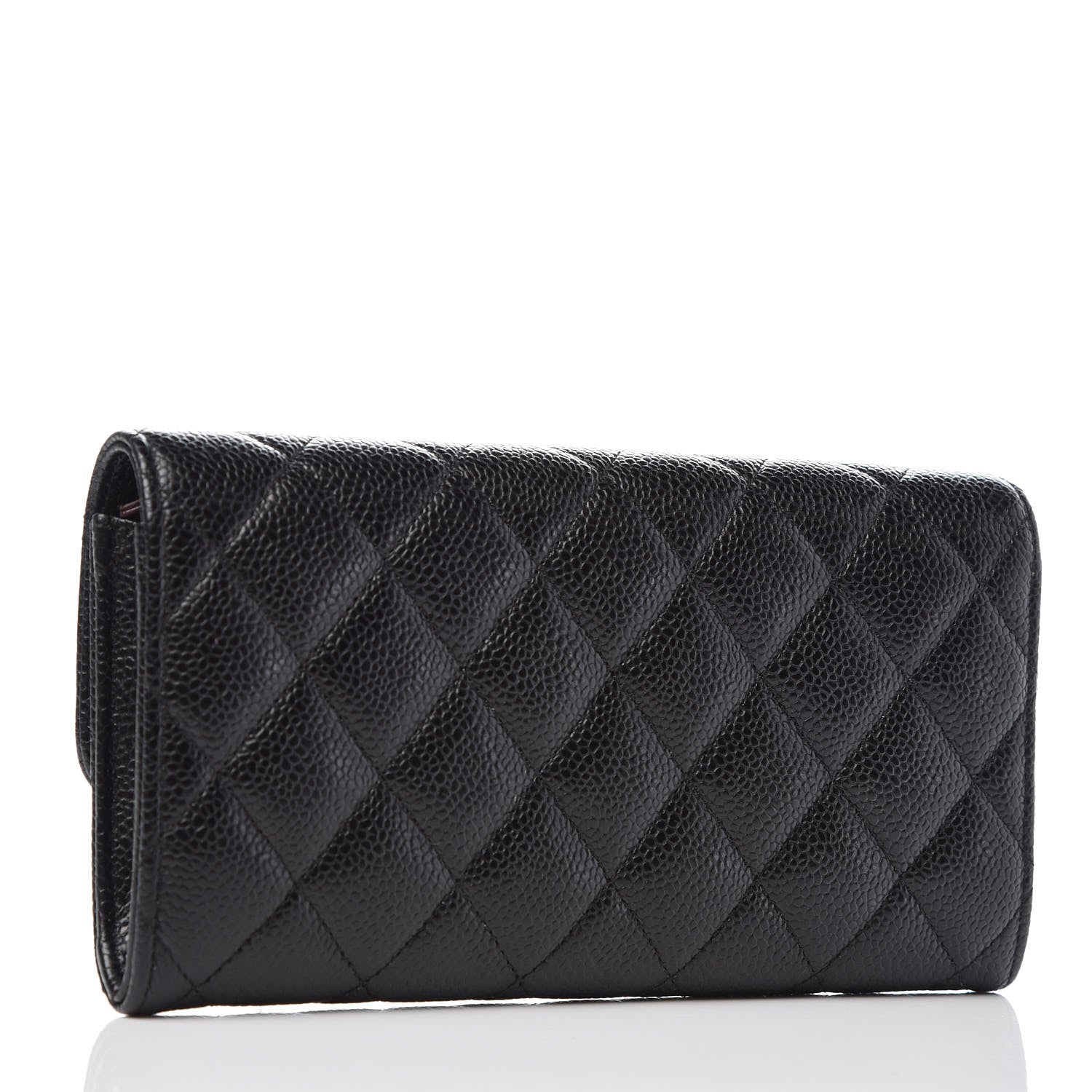 Chanel Caviar Quilted Large Gusset Flap Wallet Black 3 of 9