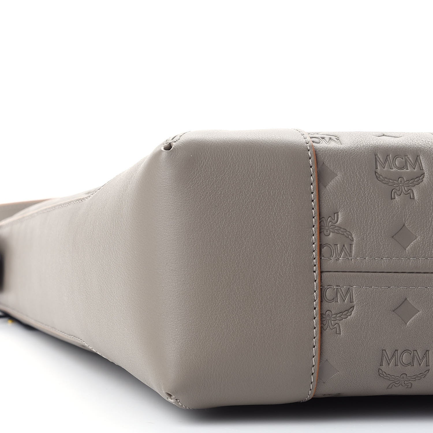 MCM Calfskin Ottomar Monogram Medium Klara Hobo Grey 7 of 8