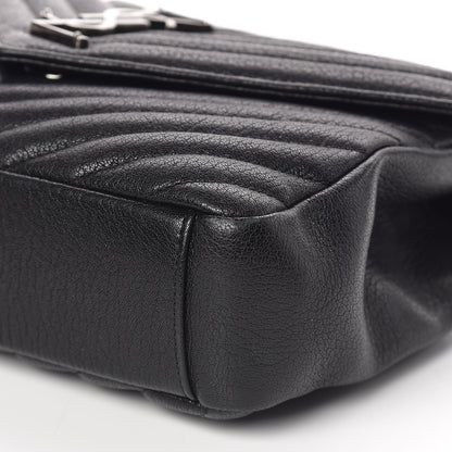Saint Laurent Sheepskin Matelasse Chevron Monogram Medium College Bag Black 10 of 10