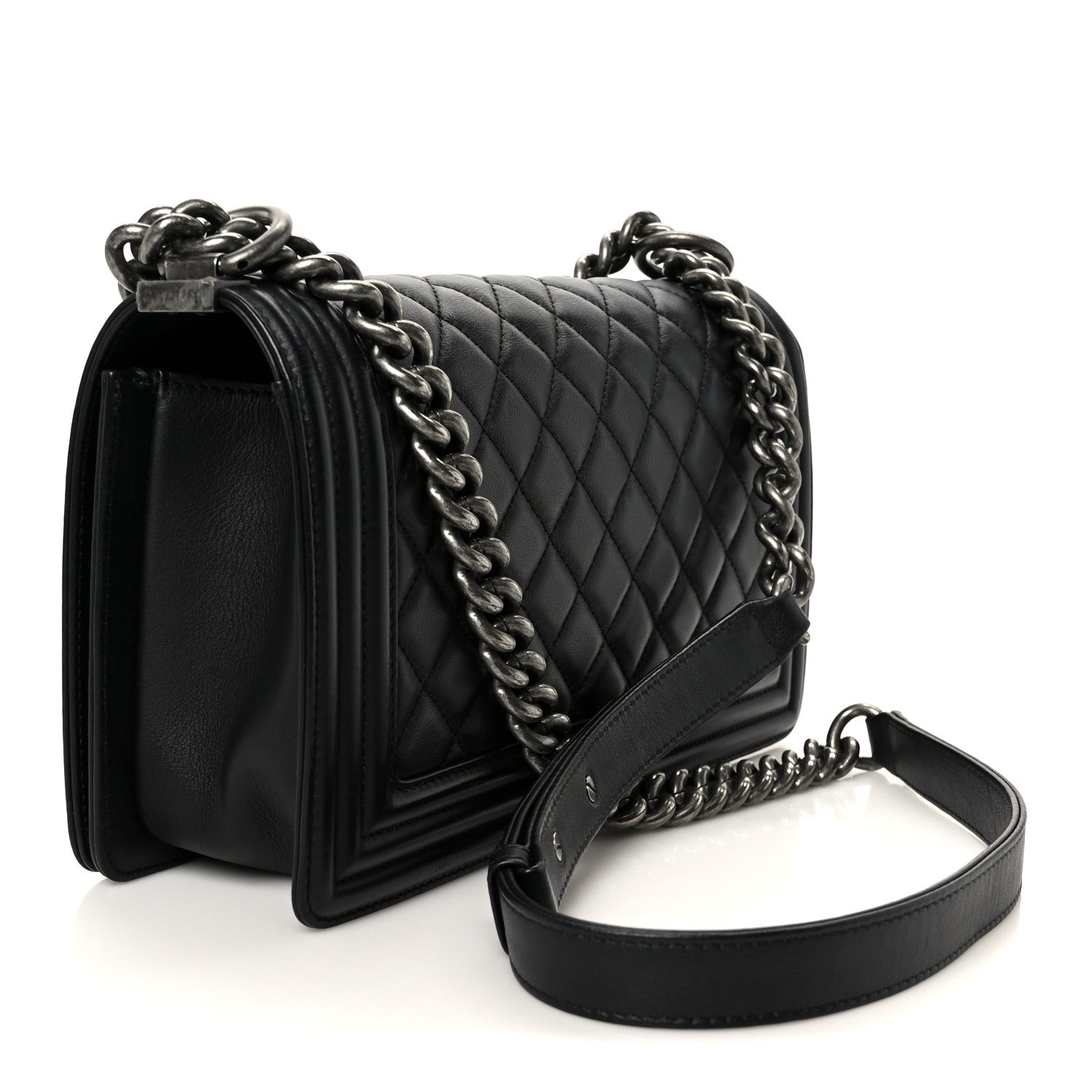 Chanel Lambskin Quilted Medium Boy Flap Black 3 of 10