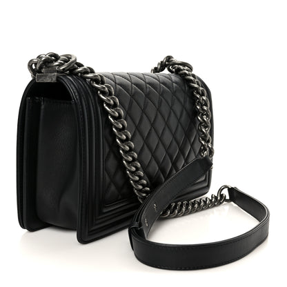Chanel Lambskin Quilted Medium Boy Flap Black 3 of 10