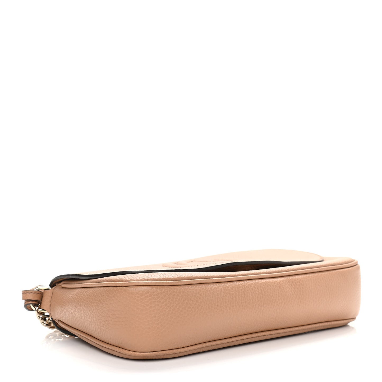 Pebbled Calfskin Medium Soho Flap Crossbody Camelia