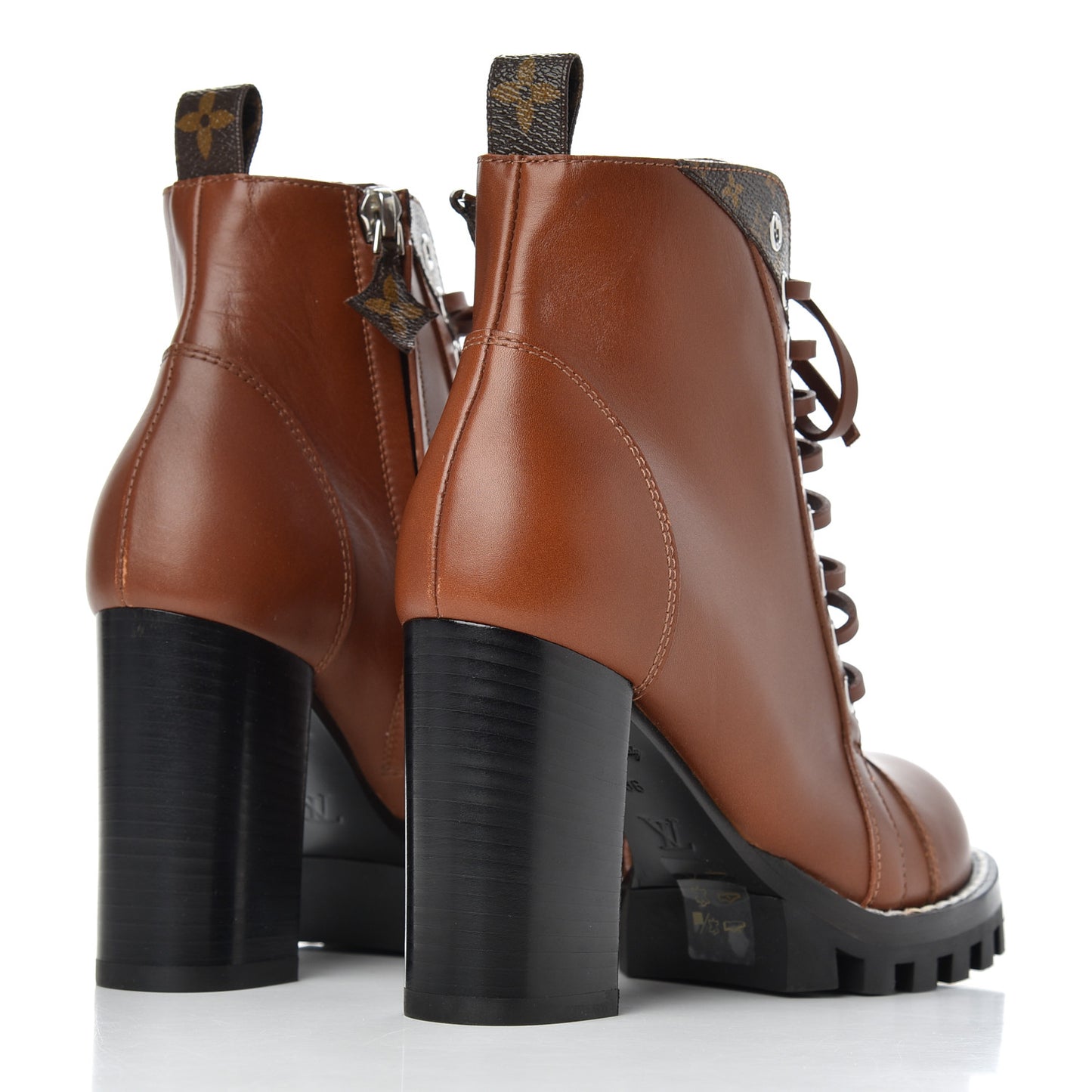 Calfskin Monogram Star Trail Ankle Boots 36 Cognac
