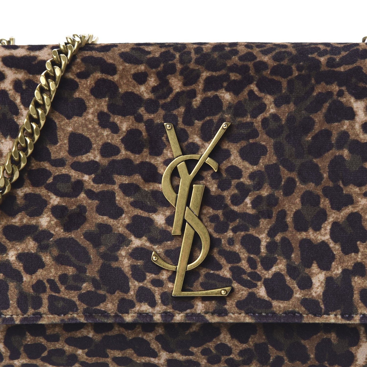 Saint Laurent Jacquard Leopard Small Monogram Kate Satchel Manto Natural 9 of 9