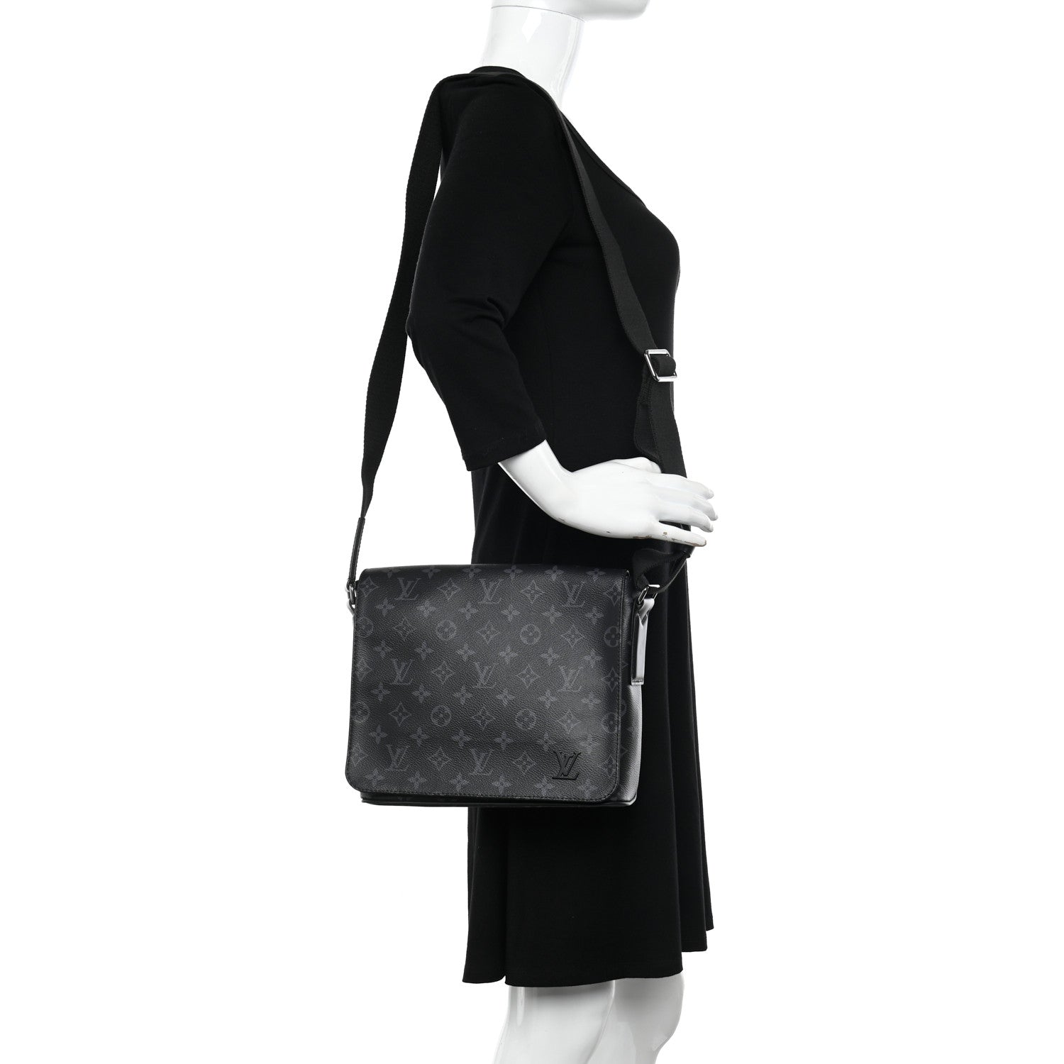 Louis Vuitton Monogram Eclipse District PM Black 2 of 11