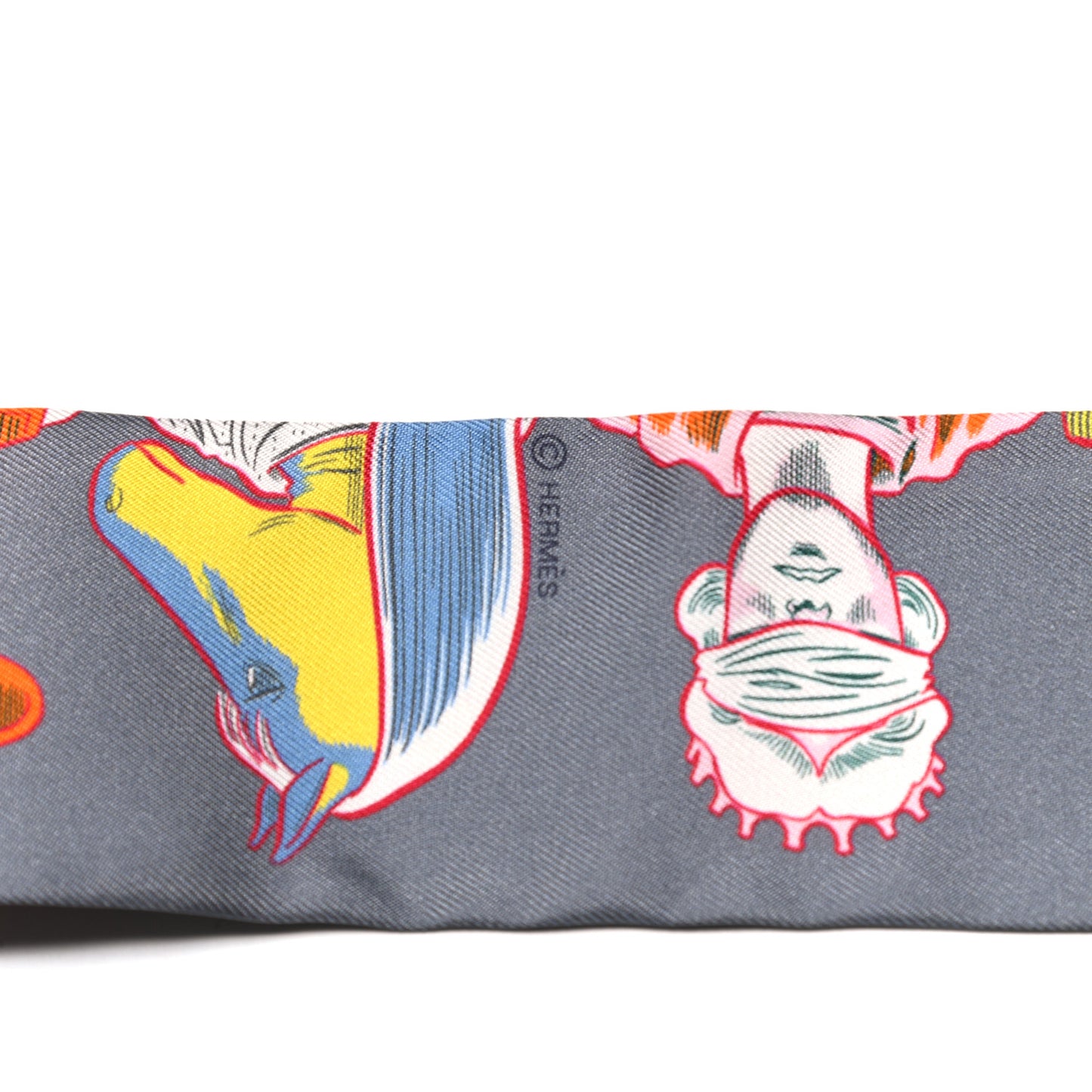 Silk Dress Code Twilly Gris Jaune Vif Orange