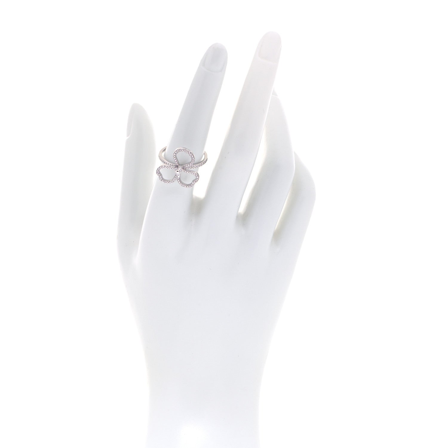 Tiffany Platinum Diamond Open Paper Flowers Ring 54 7 2 of 5