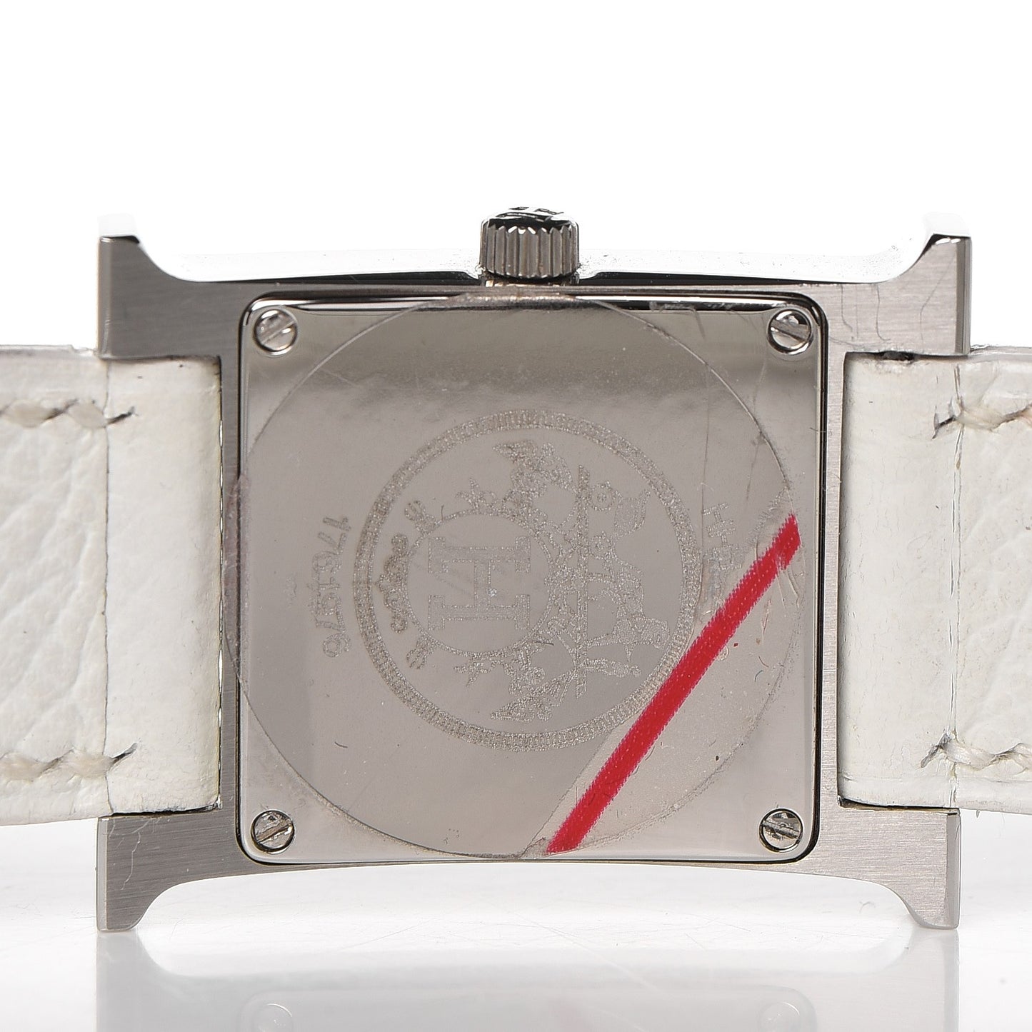 Stainless Steel Epsom 21mm Heure H Hour Double Tour Quartz Watch Blanc