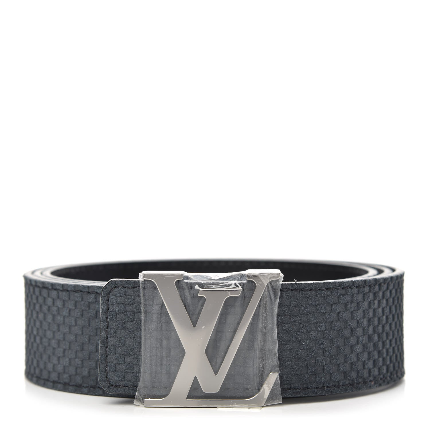 Louis Vuitton Suede Calfskin Mini Damier 40mm LV Initiales Belt 110 44 Carbone 1 of 6