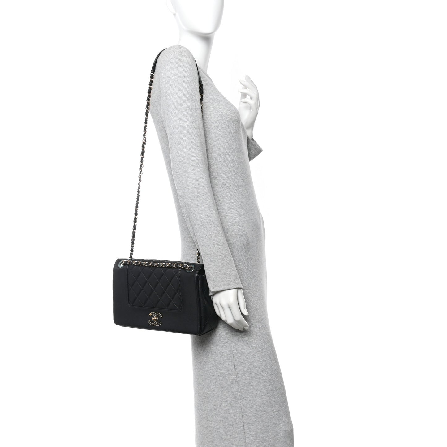 Sheepskin Quilted Vintage Mademoiselle Flap Black
