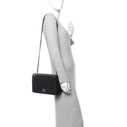 Chanel Sheepskin Quilted Vintage Mademoiselle Flap Black 2 of 11