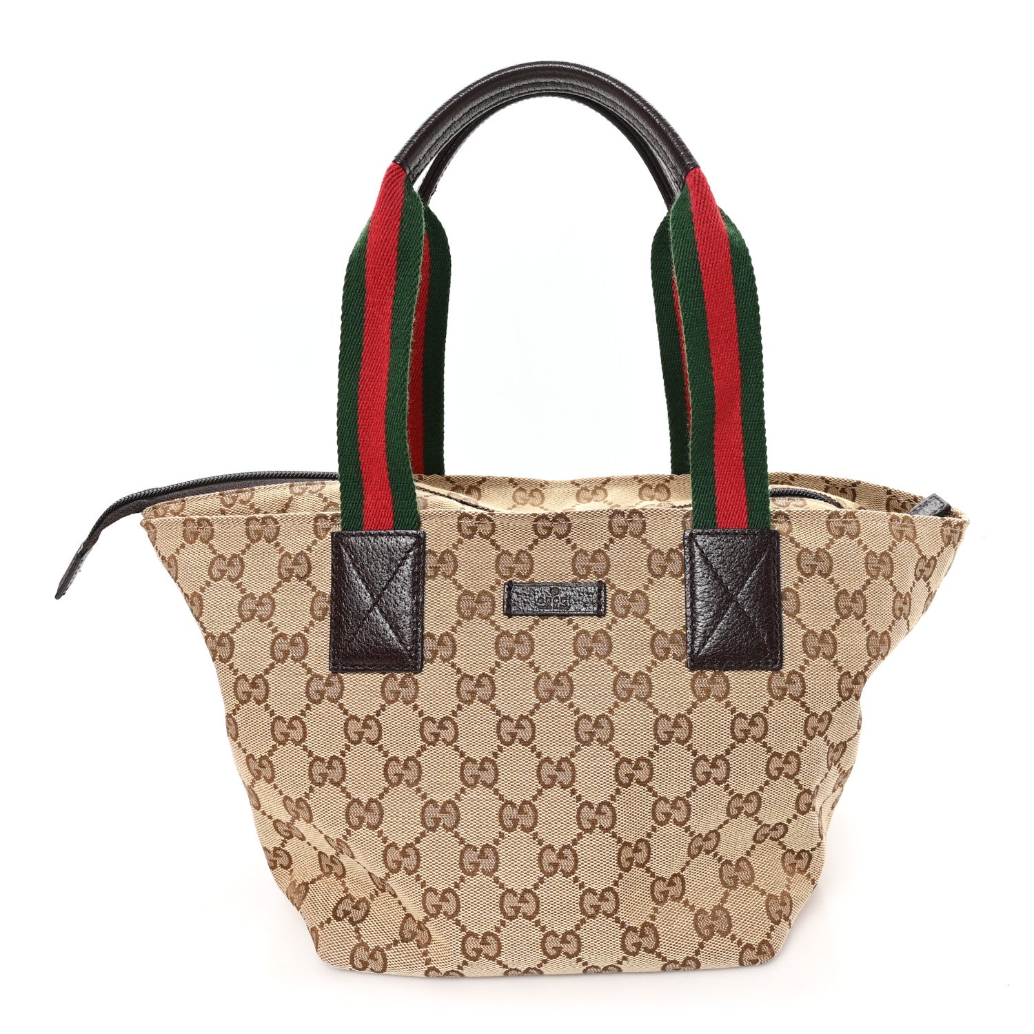 Gucci GG Monogram Small Web Handle Bucket Tote  Dark Brown 1 of 10