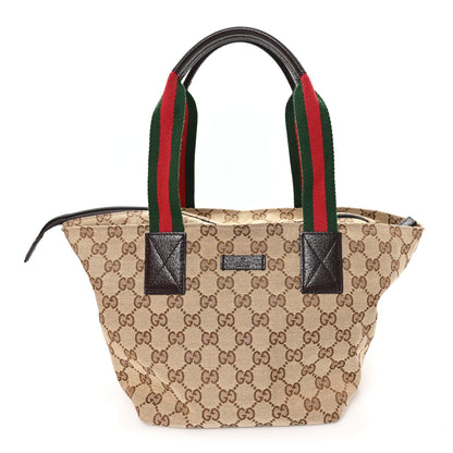 Gucci GG Monogram Small Web Handle Bucket Tote  Dark Brown 1 of 10
