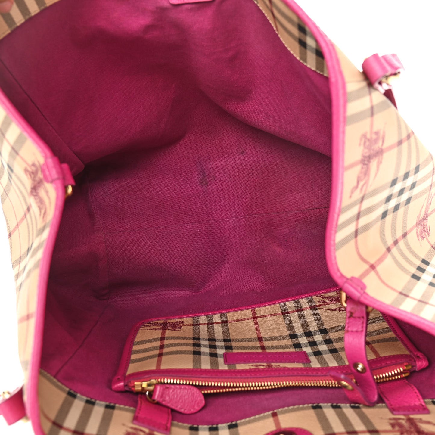 Haymarket Check Medium Canterbury Tote Bright Rhubarb Pink
