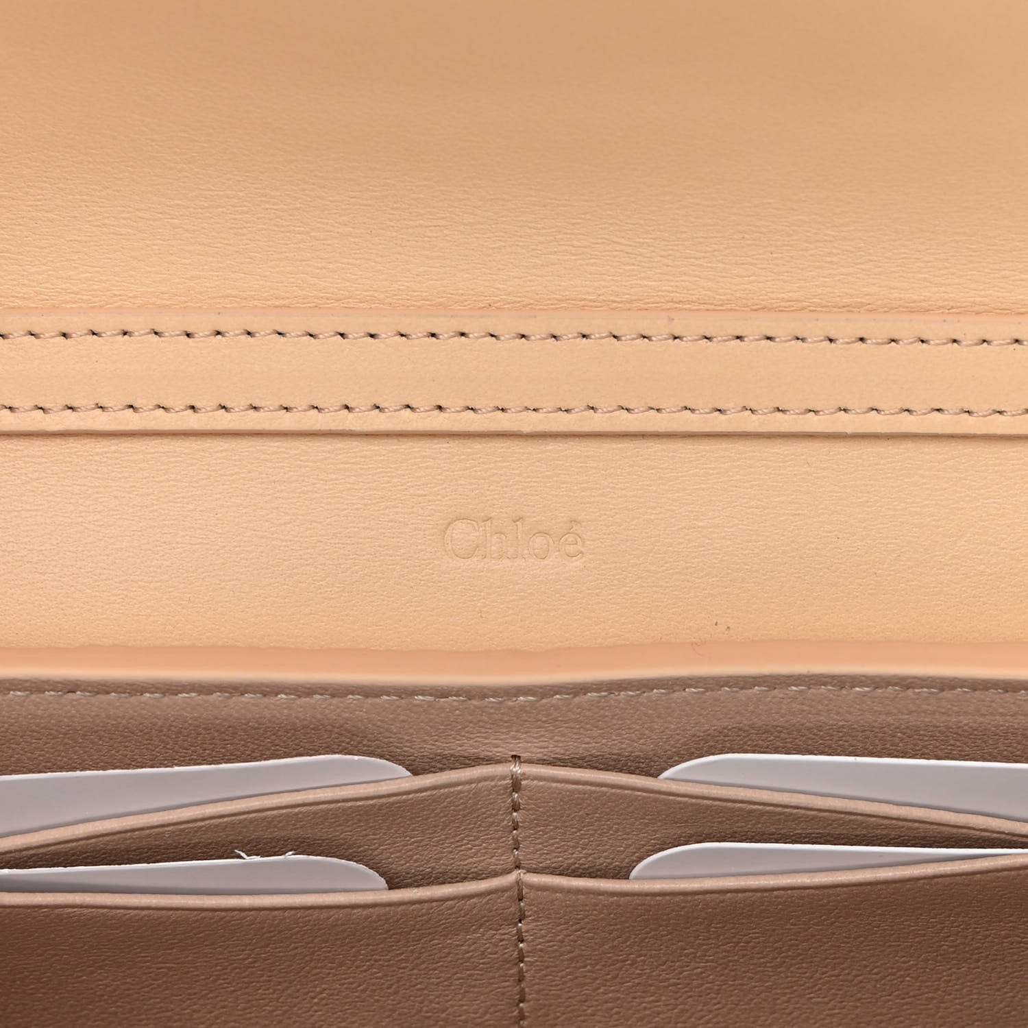 Chloe Shiny Grained Calfskin Aby Wallet on Chain Wooden Beige 6 of 13
