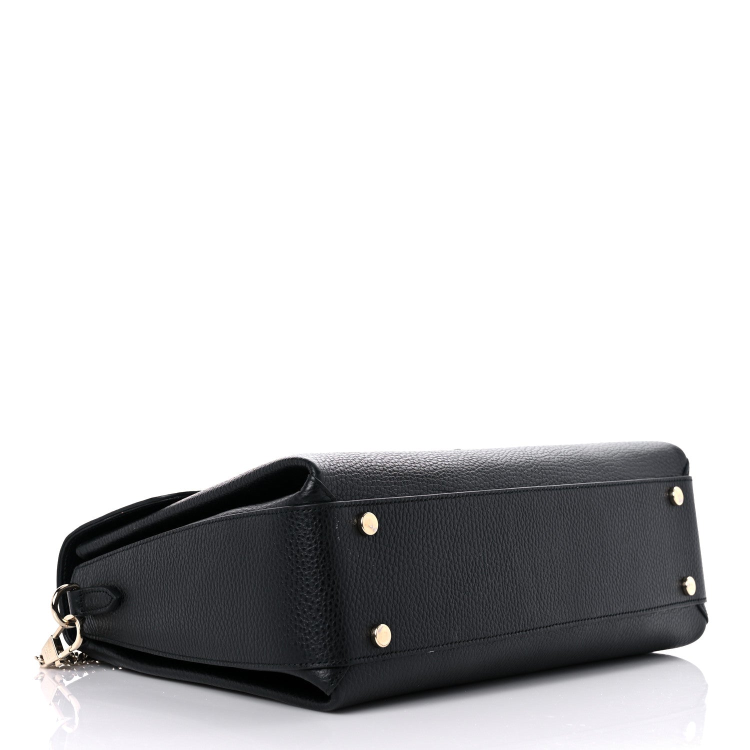 Gucci Dollar Calfskin Medium Interlocking G Top Handle Shoulder Bag Black 4 of 15