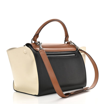 Celine Smooth Calfskin Suede Small Tri-Color Trapeze White 3 of 13