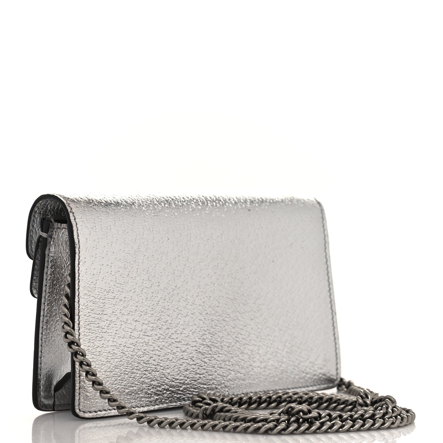 Gucci Metallic Calfskin Super Mini Dionysus Shoulder Bag Silver 3 of 10