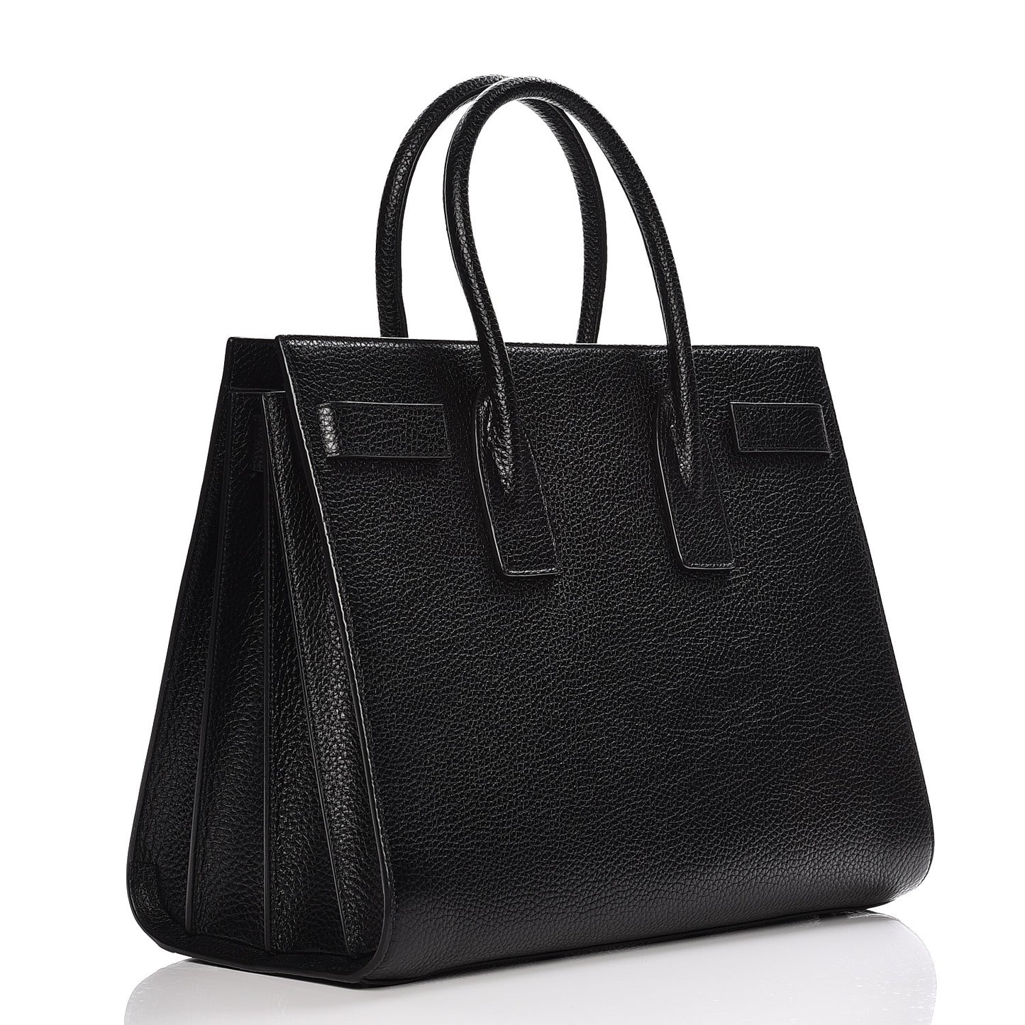 Grained Calfskin Large Sac De Jour Black