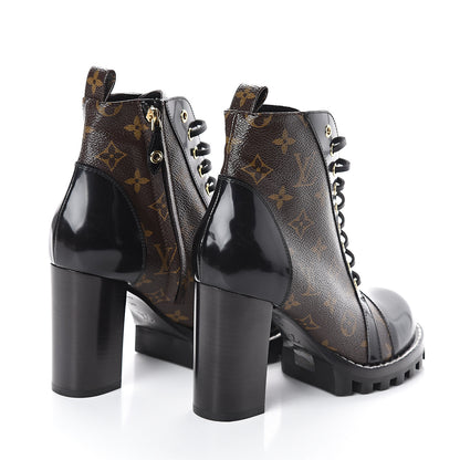 Louis Vuitton Patent Calfskin Monogram Star Trail Ankle Boots 39 Black 4 of 6