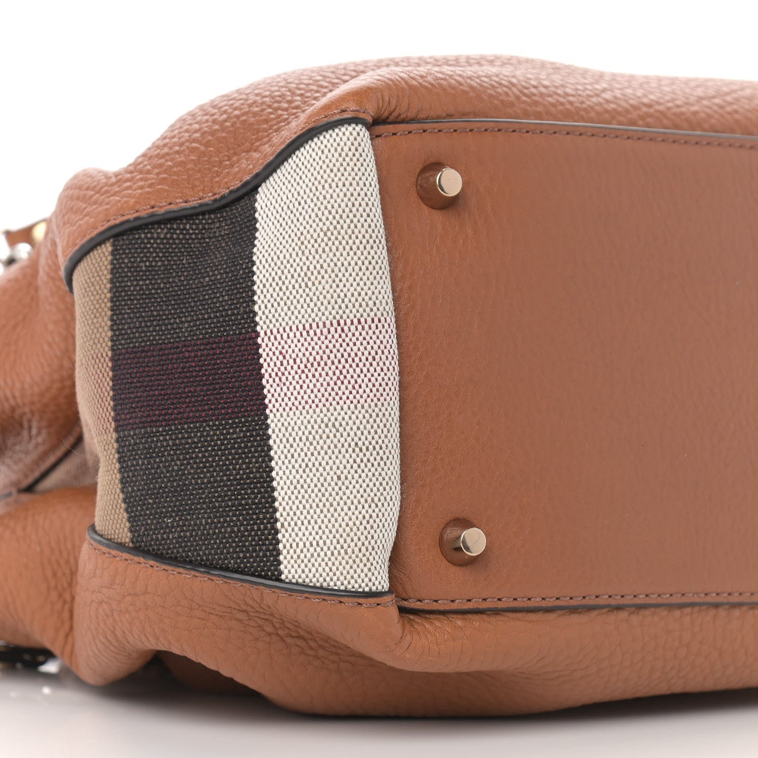 Burberry Brit Calfskin House Check Small Maidstone Saddle Brown 9 of 10