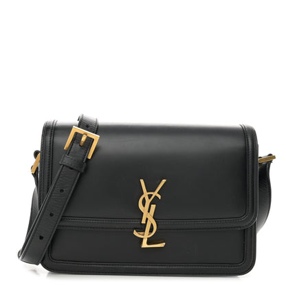 Saint Laurent Box Calfskin Monogram Medium Solferino Satchel Black 1 of 13