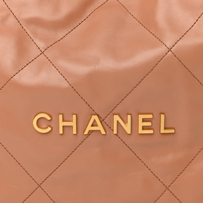 Chanel Shiny Calfskin Quilted Chanel 22 Brown 10 of 12