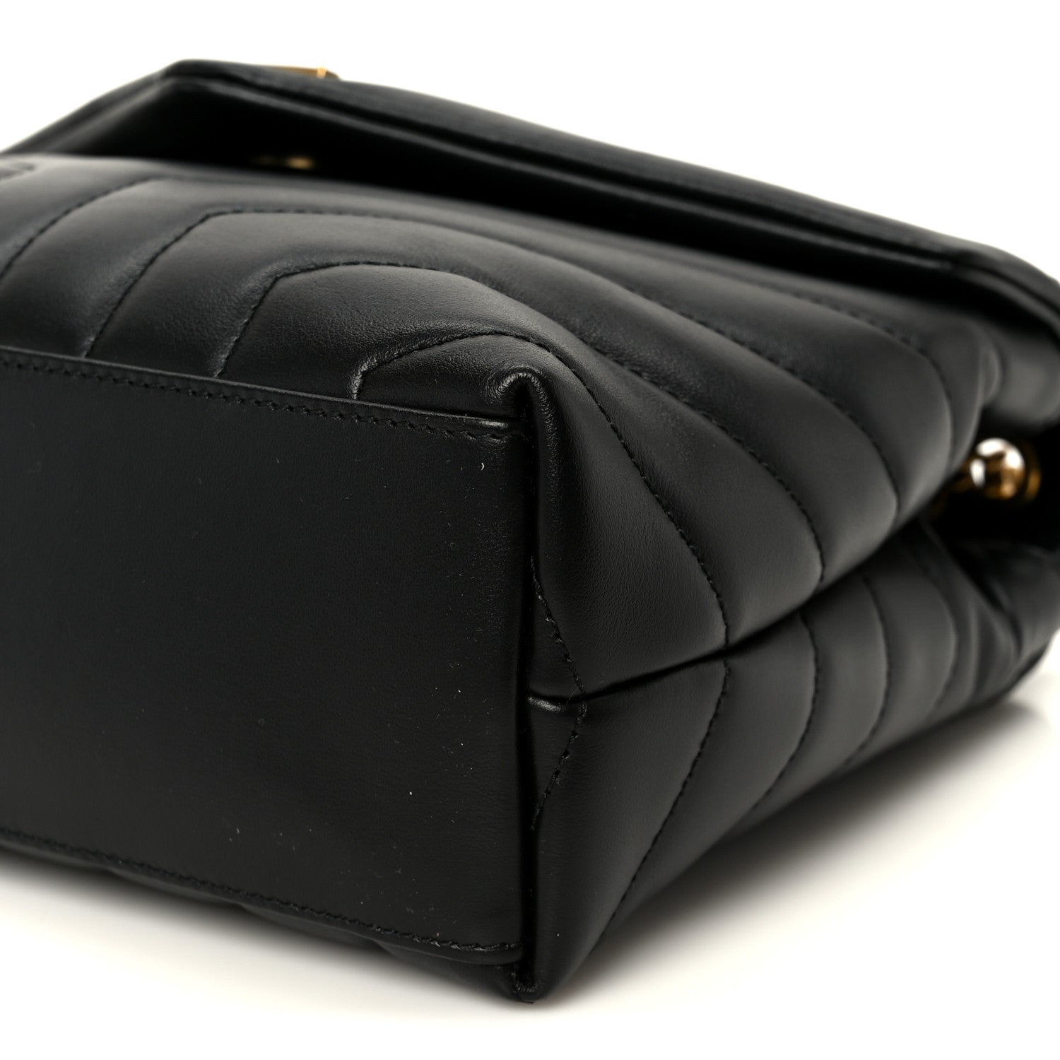 Saint Laurent Calfskin Y Quilted Monogram Small Loulou Chain Satchel Black 10 of 10