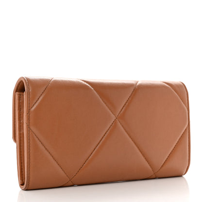 Chanel Lambskin Quilted Chanel 19 Flap Wallet Brown 3 of 21