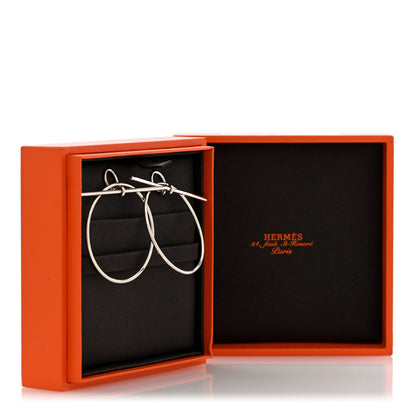 Hermes Sterling Silver MM Loop Earrings 5 of 5