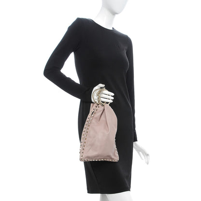 Valentino Garavani Vitello Crystal 50th Anniversary Snake Ring Evening Bag Poudre 2 of 9