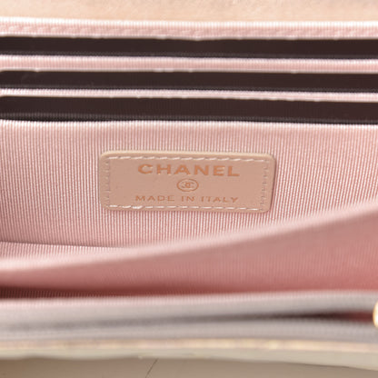 Chanel Iridescent Lambskin Quilted Mini Wallet On Chain WOC Ivory 6 of 12