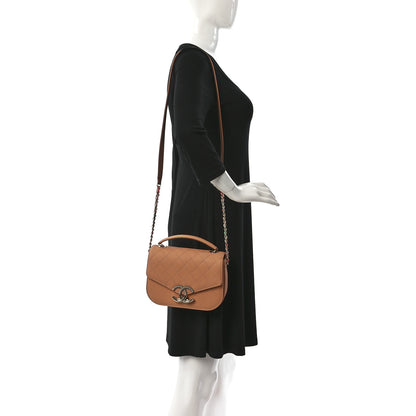 Chanel Grained Calfskin Quilted Small Cuba Top Handle Flap Coral 2 of 10