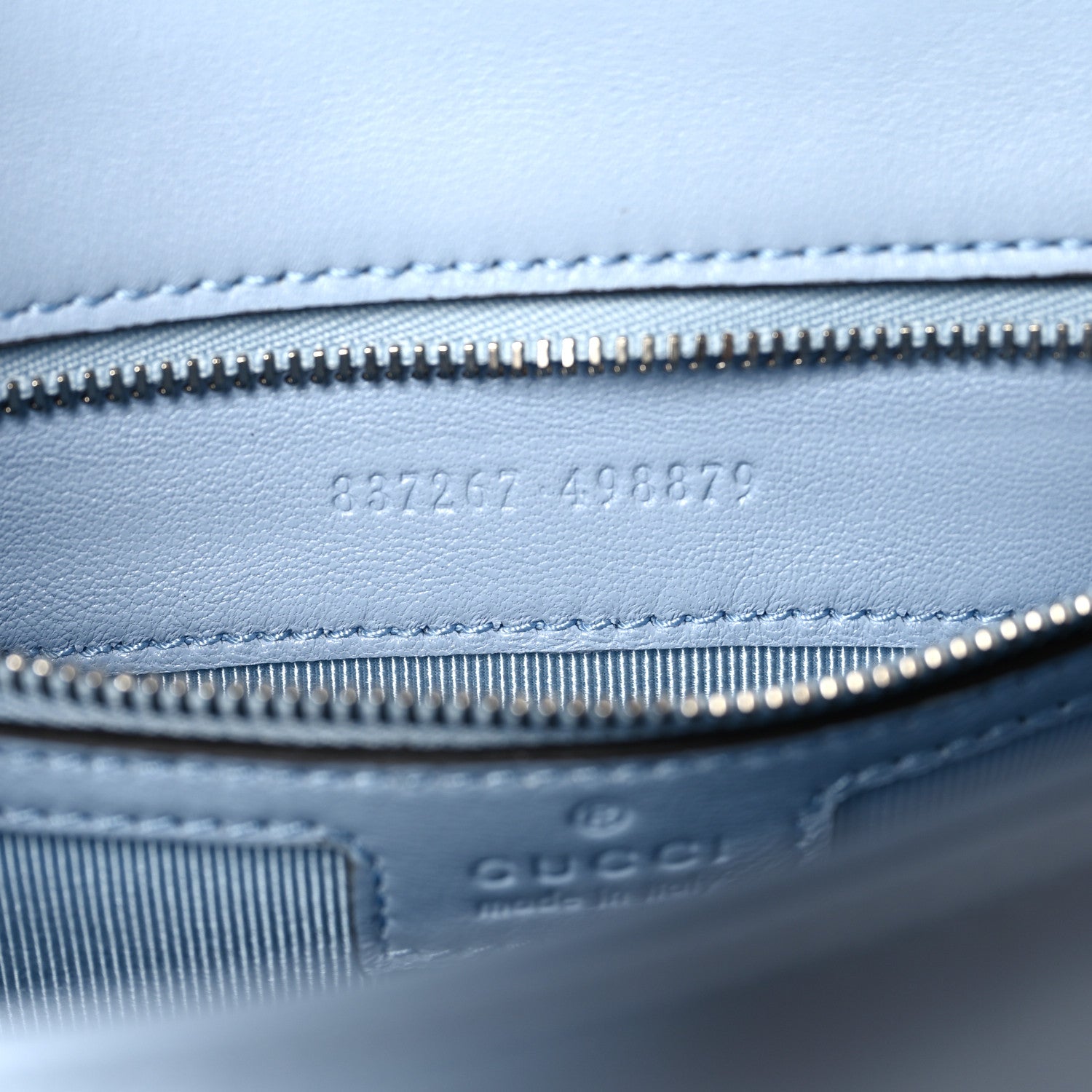 Gucci Lambskin Matelasse Medium GG Marmont Shoulder Bag Porcelain Light Blue 7 of 10