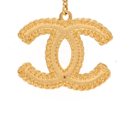 Chanel CC Drop Earrings Matte Gold 5 of 6