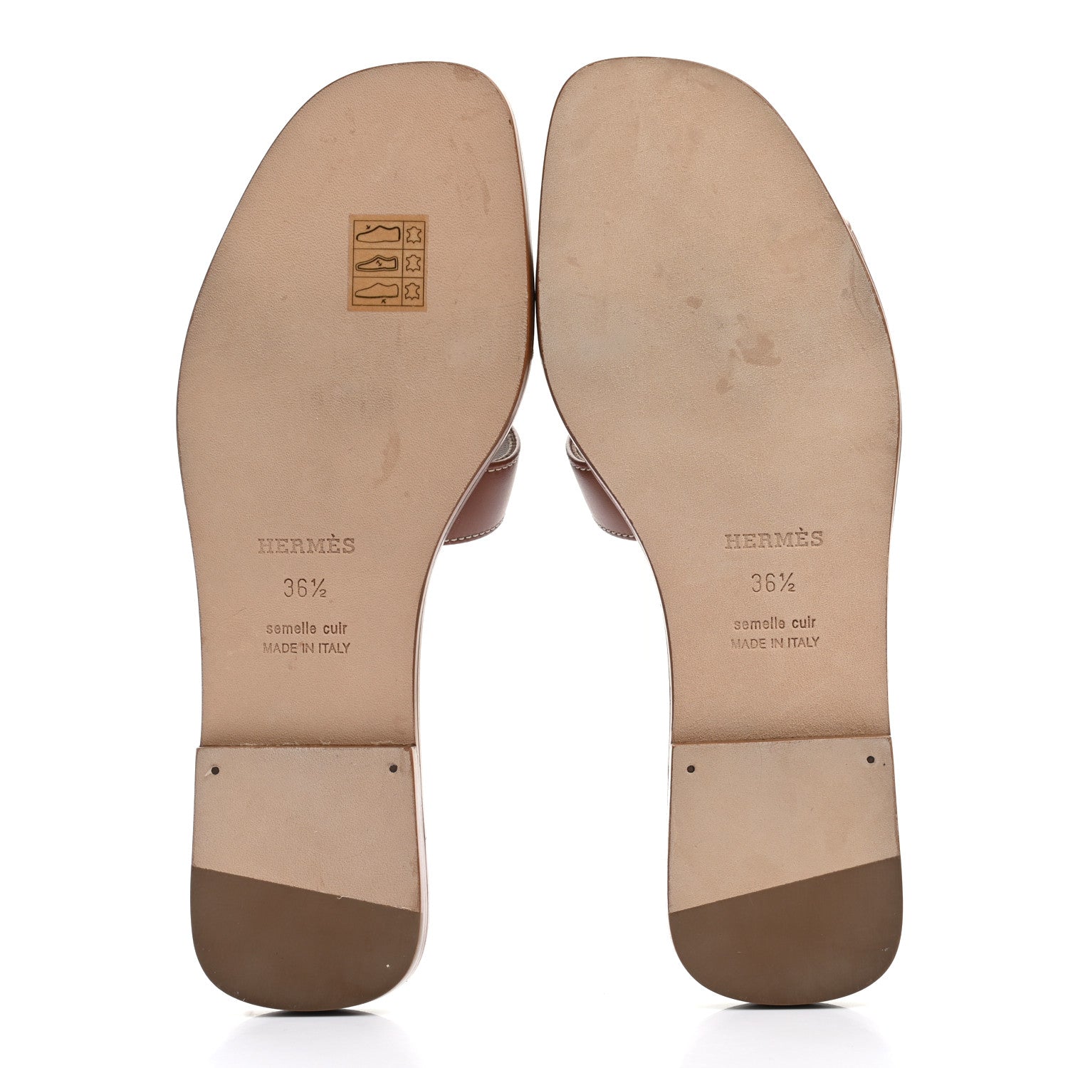 Hermes Box Calfskin Oran Sandals 36.5 Gold 5 of 9