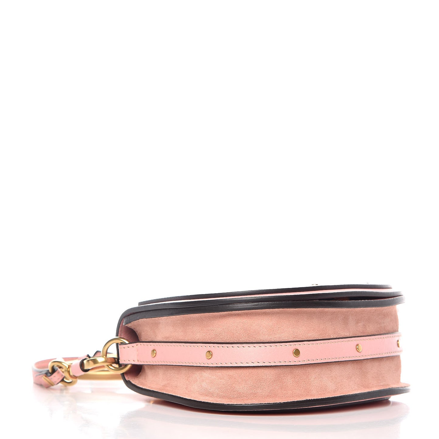 Calfskin Suede Small Nile Bracelet Bag Washed Pink